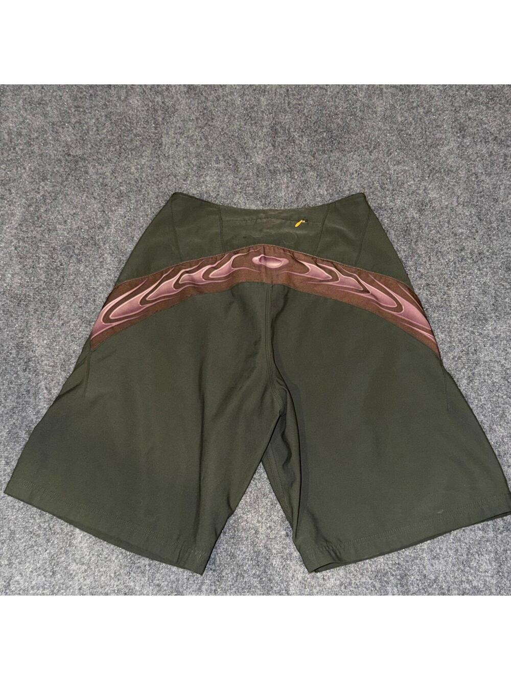 Oakley Carbonation Green Surf Board Shorts Mens SM Vtg y2k 90s Rare